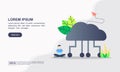 Vector illustration concept of cloud computing. Modern illustration conceptual for banner, flyer, promotion, marketing material, Royalty Free Stock Photo