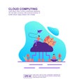 Vector illustration concept of cloud computing. Modern illustration conceptual for banner, flyer, promotion, marketing material, Royalty Free Stock Photo