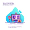 Vector illustration concept of data protection. Modern illustration conceptual for banner, flyer, promotion, marketing material, Royalty Free Stock Photo