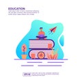 Vector illustration concept of education. Modern illustration conceptual for banner, flyer, promotion, marketing material, online Royalty Free Stock Photo