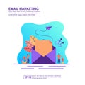 Vector illustration concept of email marketing. Modern illustration conceptual for banner, flyer, promotion, marketing material, Royalty Free Stock Photo