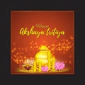 Vector illustration concept of Happy Akshaya Tritiya greeting.