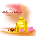 Vector illustration concept of Happy Akshaya Tritiya greeting.