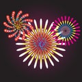 Vector illustration of the concept of a holiday fireworks