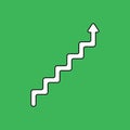 Vector illustration concept of line stairs symbol with arrow pointing up