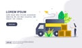 Vector illustration concept of logistic distribution with character. Modern illustration conceptual for banner, flyer, promotion,