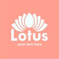 Vector illustration concept of a lotus logo. Icon on color background