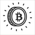 Vector illustration concept of Miner bitcoin crypto currency symbol icon. Black on white background