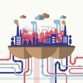 Vector illustration concept of nature pollution