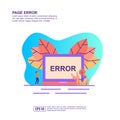 Vector illustration concept of page error. Modern illustration conceptual for banner, flyer, promotion, marketing material, online Royalty Free Stock Photo