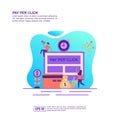 Vector illustration concept of pay per click. Modern illustration conceptual for banner, flyer, promotion, marketing material, Royalty Free Stock Photo