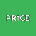 Vector illustration concept of price word with arrow moving up