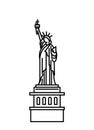 Vector illustration concept of Statue Of Liberty icon. Black on white background Royalty Free Stock Photo