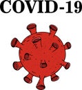 Vector illustration, concept of stopping the spread of coronavirus, covid-19