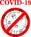 Vector illustration, concept of stopping the spread of coronavirus, covid-19