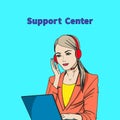 Vector illustration of a concept of support center Royalty Free Stock Photo