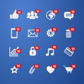 Vector illustration concept thumbs up like social network icon with new appreciation number symbol