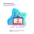 Vector illustration concept of video marketing. Modern illustration conceptual for banner, flyer, promotion, marketing material, Royalty Free Stock Photo