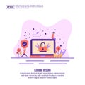 Vector illustration concept of web security. Modern illustration conceptual for banner, flyer, promotion, marketing material, Royalty Free Stock Photo