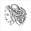 Vector illustration concept of Woman hairstyle illustration on white background