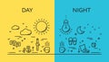 Vector illustration concepts of days and night