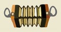 Vector isolated illustration of concertina. Musical instrument.