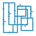 Vector illustration of a conduit and seals