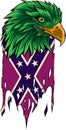 vector illustration of Confederate flag with eagle head Royalty Free Stock Photo
