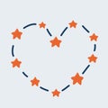 Vector illustration of constellation heart shape