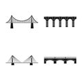 Vector illustration of construct and side logo. Collection of construct and bridge stock symbol for web.