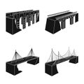 Vector illustration of construct and side sign. Set of construct and architecture stock symbol for web. Royalty Free Stock Photo
