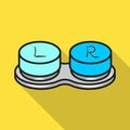 Vector illustration of container and lenses sign. Web element of container and contact stock symbol for web. Royalty Free Stock Photo