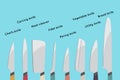 Vector illustration of cooking knifes set Royalty Free Stock Photo