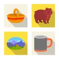 Vector design of cookout and wildlife logo. Collection of cookout and rest vector icon for stock.