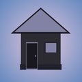 Vector illustration of cool detailed house icon isolated on blue background Royalty Free Stock Photo