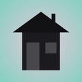 Vector illustration of cool detailed house icon isolated on blue background Royalty Free Stock Photo