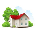 Vector illustration of cool detailed house icon Royalty Free Stock Photo