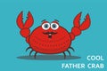 Vector illustration of cool father crab