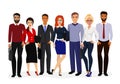 Vector illustration of cool vector set of business characters. International business team, beautiful business women and