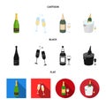 Vector illustration of cork and new icon. Set of cork and wine vector icon for stock. Royalty Free Stock Photo