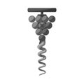 Vector illustration of corkscrew-spin and wine logo. Graphic of corkscrew-spin and screw stock vector illustration. Royalty Free Stock Photo