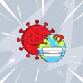 Vector illustration. Coronavirus captures the Earth