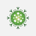 Vector illustration of Coronavirus 2019-nCoV. Corona virus icon. Green color on white background isolated. virus attack. influenza Royalty Free Stock Photo