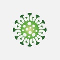 Vector illustration of Coronavirus 2019-nCoV. Corona virus icon. Green color on white background isolated. virus attack. influenza Royalty Free Stock Photo