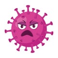 Vector illustration of a Coronavirus virus in cartoon style isolated on white background Royalty Free Stock Photo