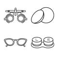 Vector illustration of correction and optometry icon. Set of correction and vision stock symbol for web. Royalty Free Stock Photo