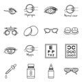 Vector design of correction and optometry sign. Collection of correction and vision stock symbol for web. Royalty Free Stock Photo