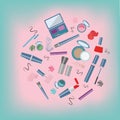 Vector illustration of cosmetics product. Flat design. .