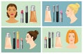 Vector illustration of of cosmetics set.