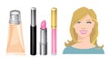 Vector illustration of cosmetics.